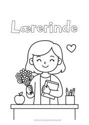 Farvelægningssiden for børn Lærer/Lærerinde Tak Uddannelsesfag. Klasselokale Bukket
