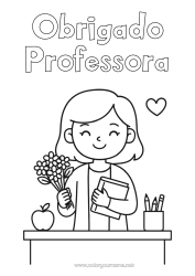 Desenho grátis Professora/Professor Obrigado Profissões de educação Sala de aula Buquê
