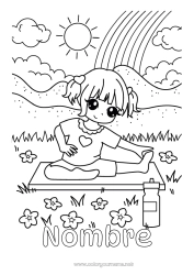 Colorear para personalizar Calma y zen Sport Chica Arcoíris Deportes artísticos Yoga