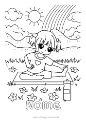 Desenho para personalizar Calmo e zen Esporte Menina Arco-íris Sports artistiques Yoga