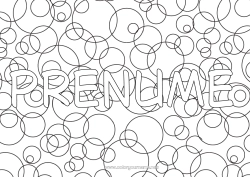 Pagină de colorat personalizată Nume decorat Fundal decorativ Cerc, rotund