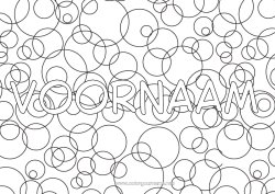 Gratis kleurplaat Gedecoreerde naam Decoratieve achtergrond Cirkel, rond