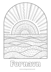 Gratis farvelægning Sommer Sol Komplekse farvelægninger Zentangle