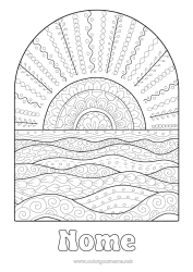 Desenho grátis Verão Sol Colorações Complexas Zentangle