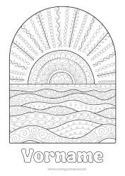 Kostenlose Malvorlage Sommer Sonne Komplexe Ausmalbilder Zentangle