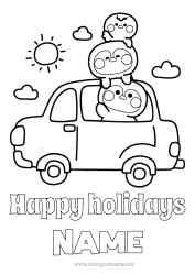 Free coloring Holidays Penguin Car Flying birds and mammals Cars, vans, and motorhomes