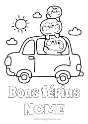 Desenho para personalizar Férias Pinguim, Pinguim Carro Pássaros e mamíferos voadores Voitures, vans et camping-cars