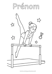 Coloriage à personnaliser Sport Gymnastique Sports artistiques