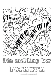Gratis fargelegging Søt Musikk Musikkens dag Piano Musikkinstrumenter