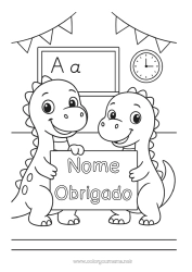 Desenho grátis Dinossauros Animal Escola Obrigado Quadro-negro Sala de aula