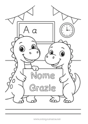 Colorazione gratuita Dinosauri Animale Scuola Grazie Lavagna scolastica Aula