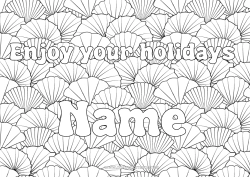 Colouring to customise Holidays Animal Decorated Name Shellfish Complex Colouring Pages Zentangle Marine Or Aquatic Animals Decorative Background