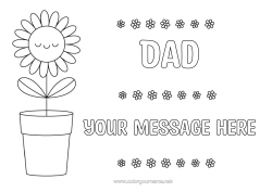 Free colouring Flowers Sunflower Easy colouring pages