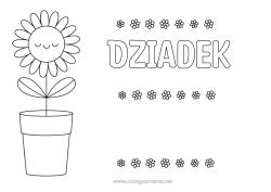 Kolorowanka dla dziecka Kwiaty Słonecznik Łatwe kolorowanki