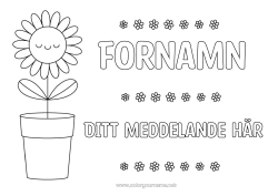 Färgläggningssida att anpassa Blommor Solros Lätta målarbilder