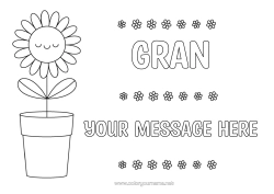Free colouring Flowers Sunflower Easy colouring pages