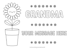 Free coloring Flowers Sunflower Easy coloring pages
