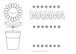 Pagina da colorare per bambini Fiori Girasole Disegni da colorare facili