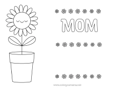 Child coloring page Flowers Sunflower Easy coloring pages