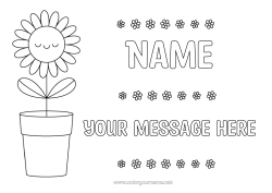 Colouring to customise Flowers Sunflower Easy Colouring Pages