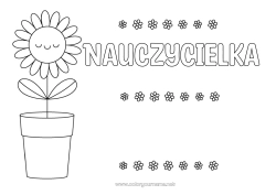 Kolorowanka dla dziecka Kwiaty Słonecznik Łatwe kolorowanki