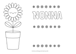 Pagina da colorare per bambini Fiori Girasole Disegni da colorare facili