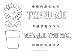 Pagină de colorat personalizată Flori Floarea-soarelui Desene de colorat ușoare