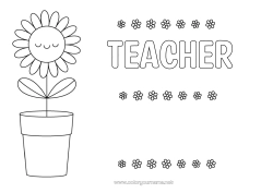 Child coloring page Flowers Sunflower Easy coloring pages