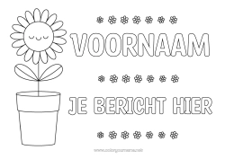 Kleurplaat aanpassen Bloemen Zonnebloem Eenvoudige kleurplaten