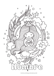 Dibujo libre Princesa Corona Sirena Cuento de hadas