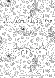 Fargeleggingssiden å tilpasse Hval Dyr Dekorert navn Snegler Komplekse fargelegginger Zentangle Marin eller akvatisk dyr Dekorativ bakgrunn