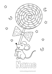 Free colouring Milk tooth Little Mouse Treats, sweets Pacifier
