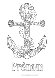 Dessin gratuit Zentangle Ancre marine