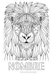 Dibujo libre León Animales Dibujos complejos para colorear Animales salvajes de África