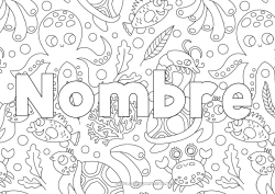 Colorear gratis Mar Animales Pescado Cangrejo Animales marinos o acuáticos Pulpo Fondo decorativo Tortuga marina