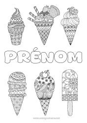 Dessin gratuit Gourmandises, sucreries Glace Zentangle