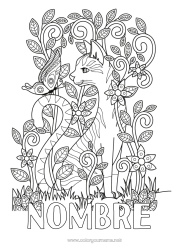 Dibujo libre Cat Mariposa Dibujos complejos para colorear Zentangle Insectos Perros y gatos