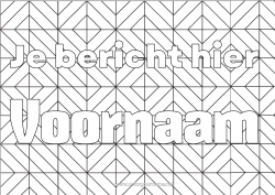 Gratis tekening Gedecoreerde naam Zentangle Geometrische vormen Decoratieve achtergrond Vierkant Driehoek