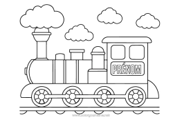 Dessin gratuit Véhicules Train Locomotive Transport en commun terrestres