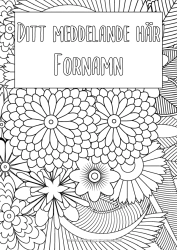 Färgläggningssida att anpassa Blommor Marguerite Zentangle Etikett Dekorativ bakgrund Häftets omslag