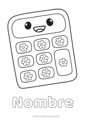 Dibujo libre Kawaii Útiles escolares Calculadora