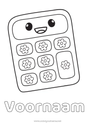 Gratis tekening Kawaii Schoolbenodigdheden Rekenmachine