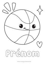 Dessin gratuit Sport Kawaii Ballons Basketball Sports d'équipe