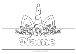 Free coloring Unicorn Animal Dragons, unicorns and fantastic animals Labels