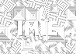 Rysunek za darmo Nazwisko odznaczone Zentangle Formy geometryczne Tło dekoracyjne Kwadrat