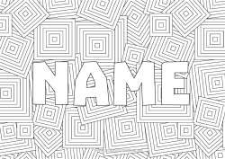 Free drawing Decorated name Zentangle Geometric shapes Decorative background Square