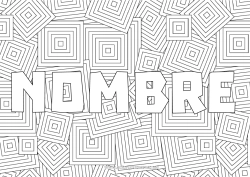 Dibujo libre Nombre decorado Zentangle Formas geométricas Fondo decorativo Cuadrado