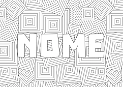 Desenho grátis Nome decorado Zentangle Formas geométricas Fundo decorativo Quadrado