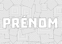 Dessin gratuit Nom décoré Zentangle Formes géométriques Fond décoratif Carré
