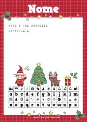 Desenho grátis Árvore de Natal Missão do Elfo de Natal Atividades para Crianças Mensagem codificada